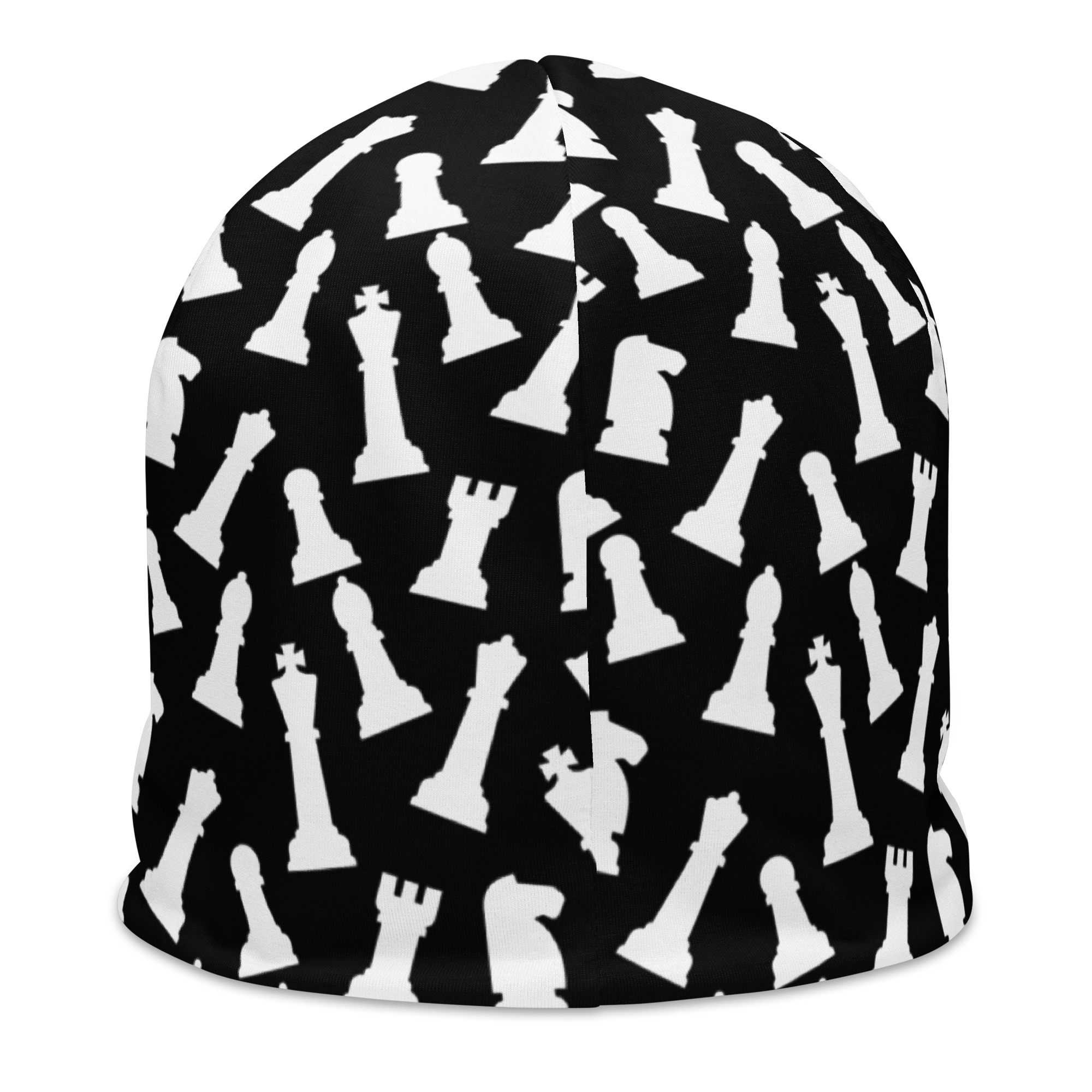 Chess Pattern Black Beanie - Image 2