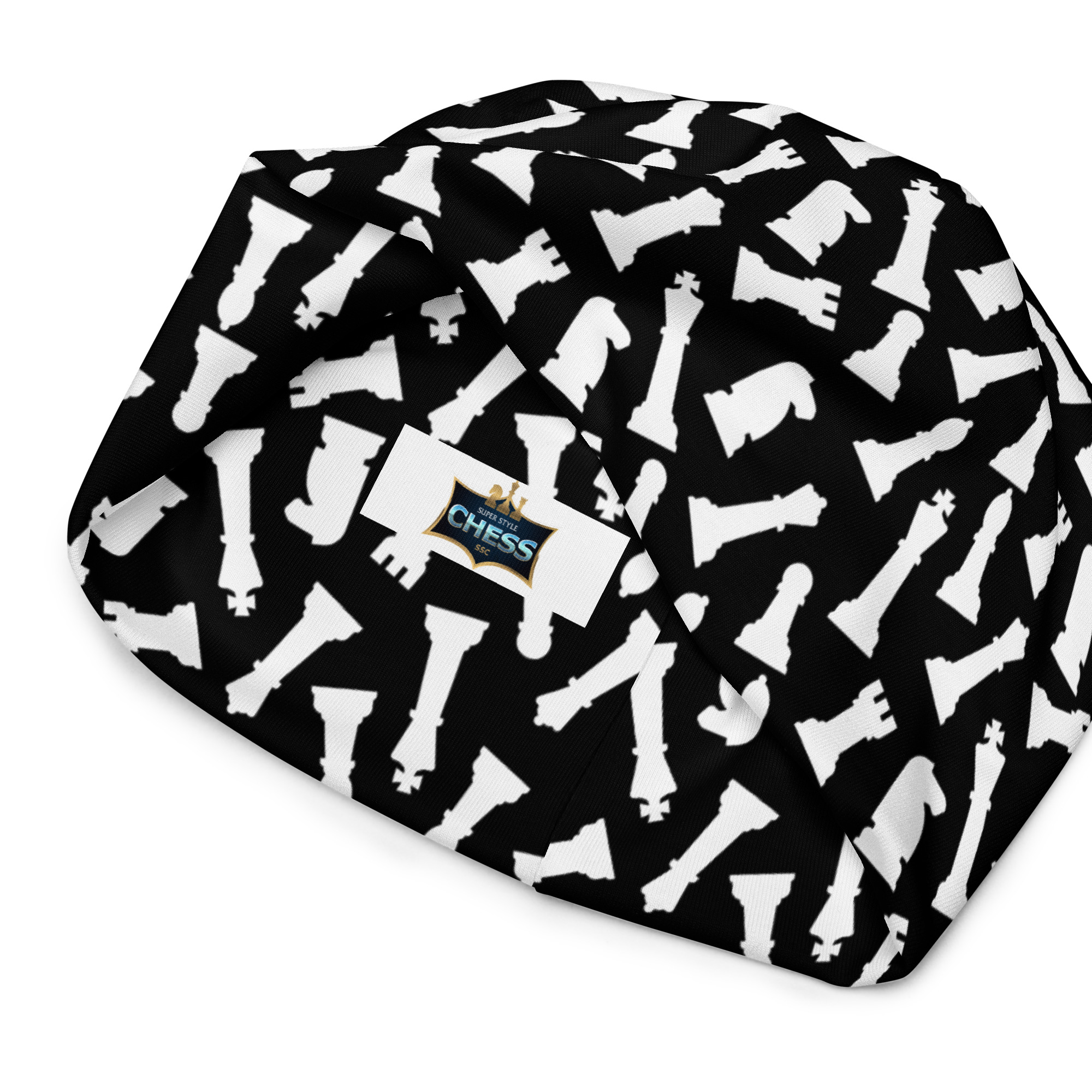 Chess Pattern Black Beanie - Image 6
