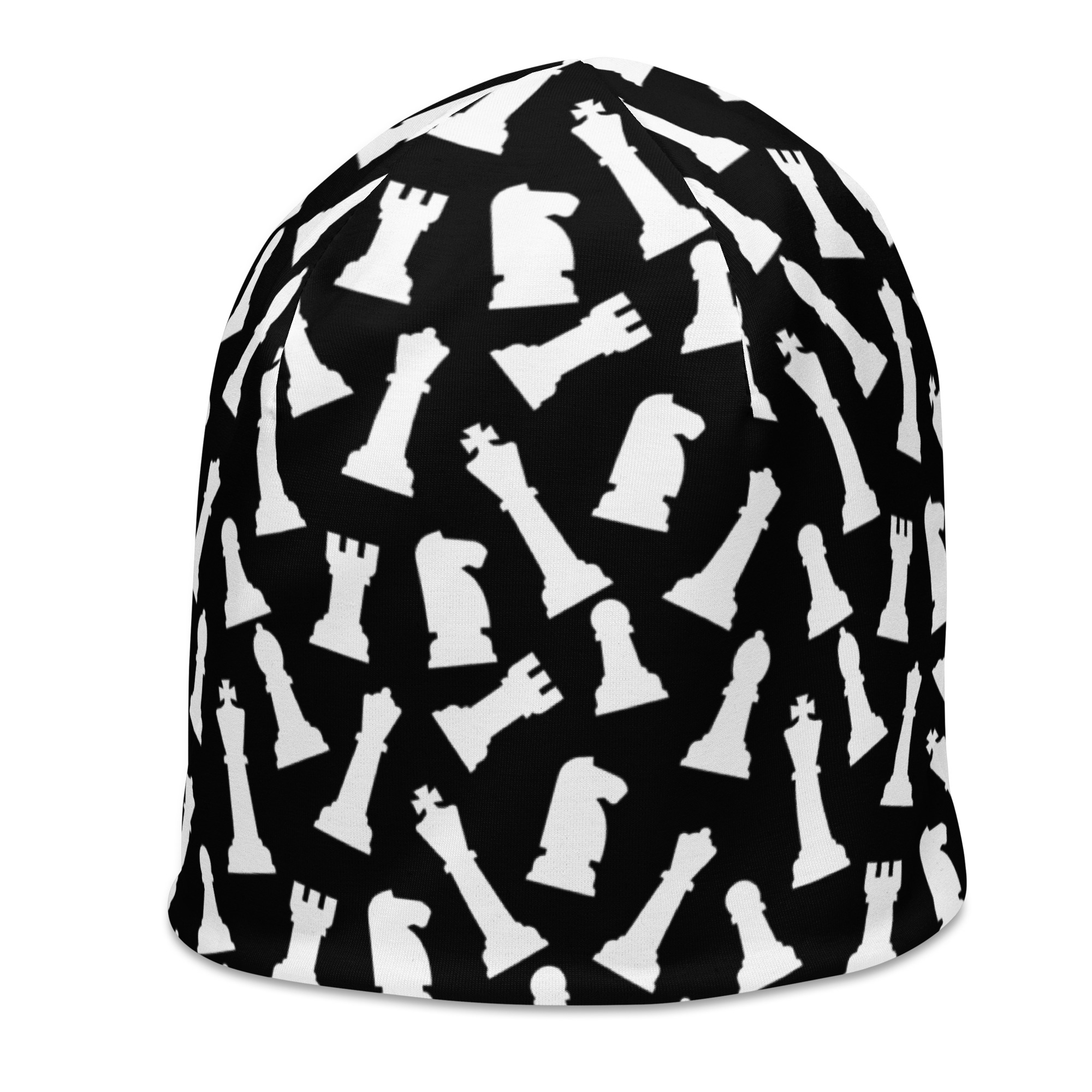 Chess Pattern Black Beanie - Image 4