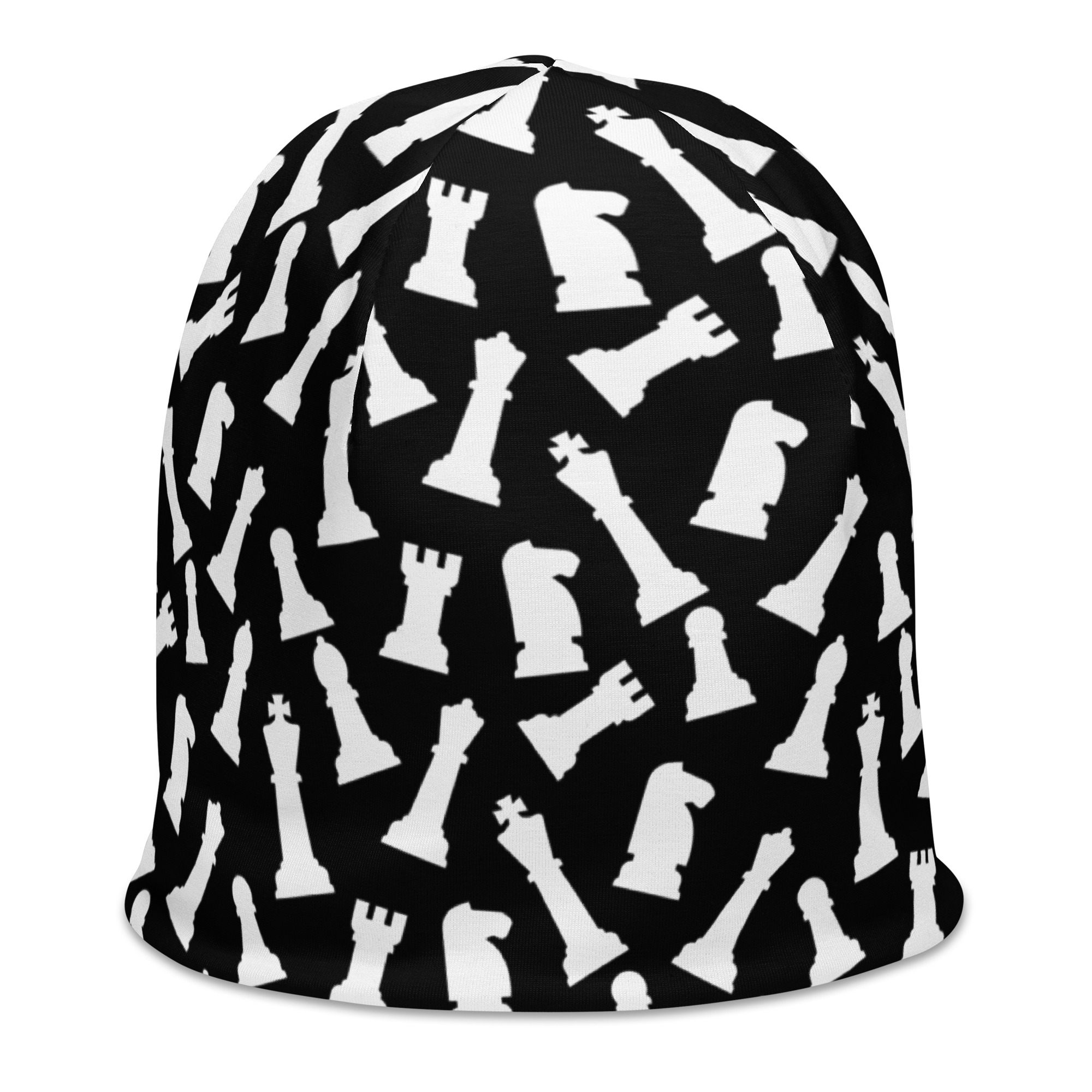 Chess Pattern Black Beanie - Image 3