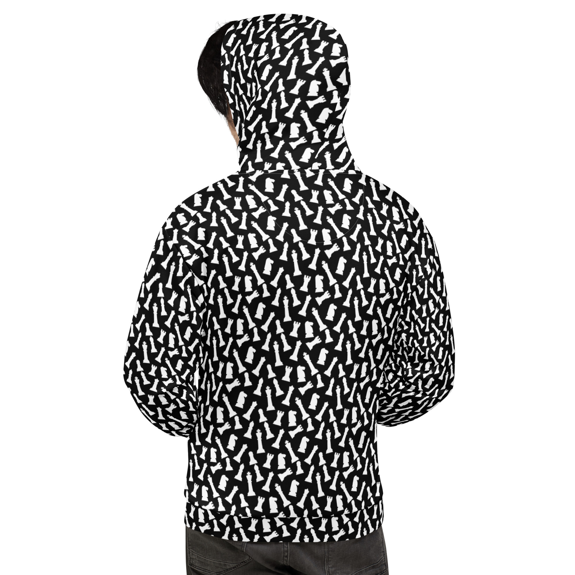 Chess Pattern Black Hoodie - Image 2