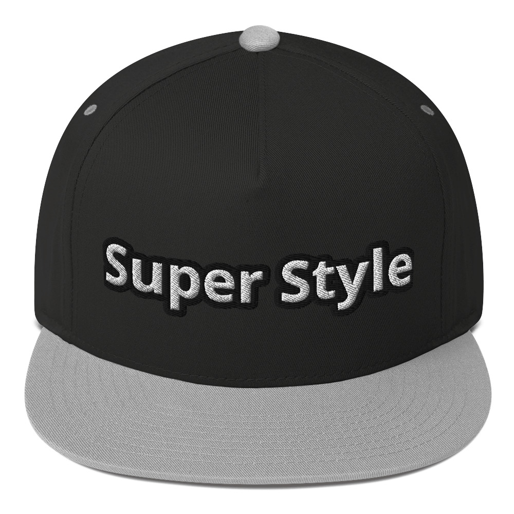 Super Style White Text Flat Bill Cap