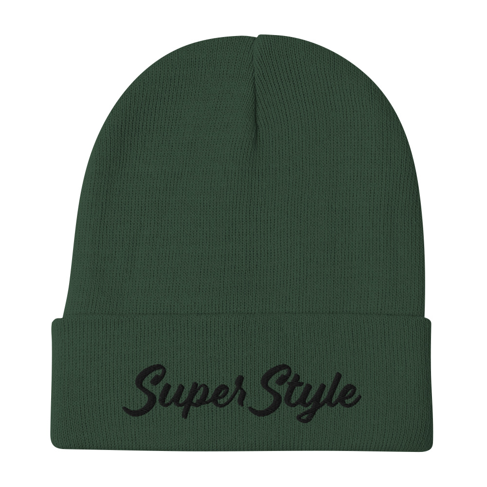 Super Style Black Text Beanie - Image 3
