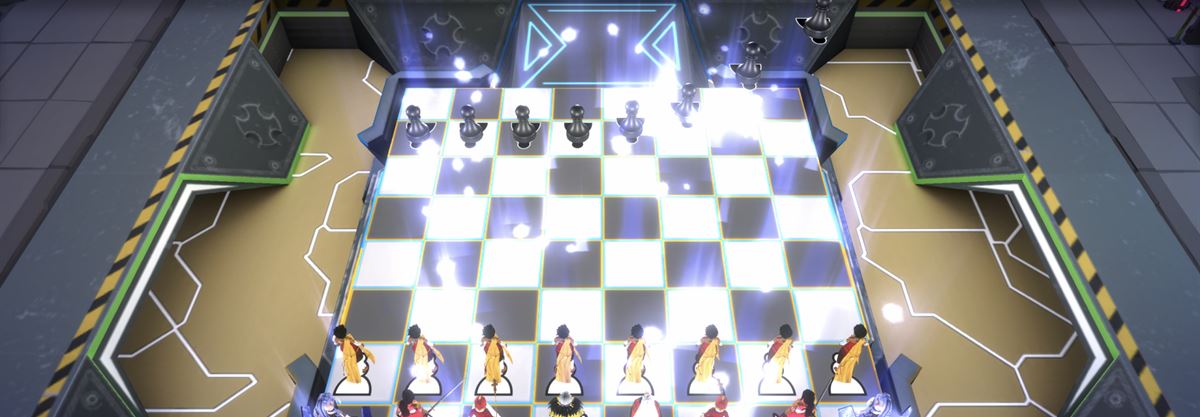 Top-down view of a hero army set up on the board