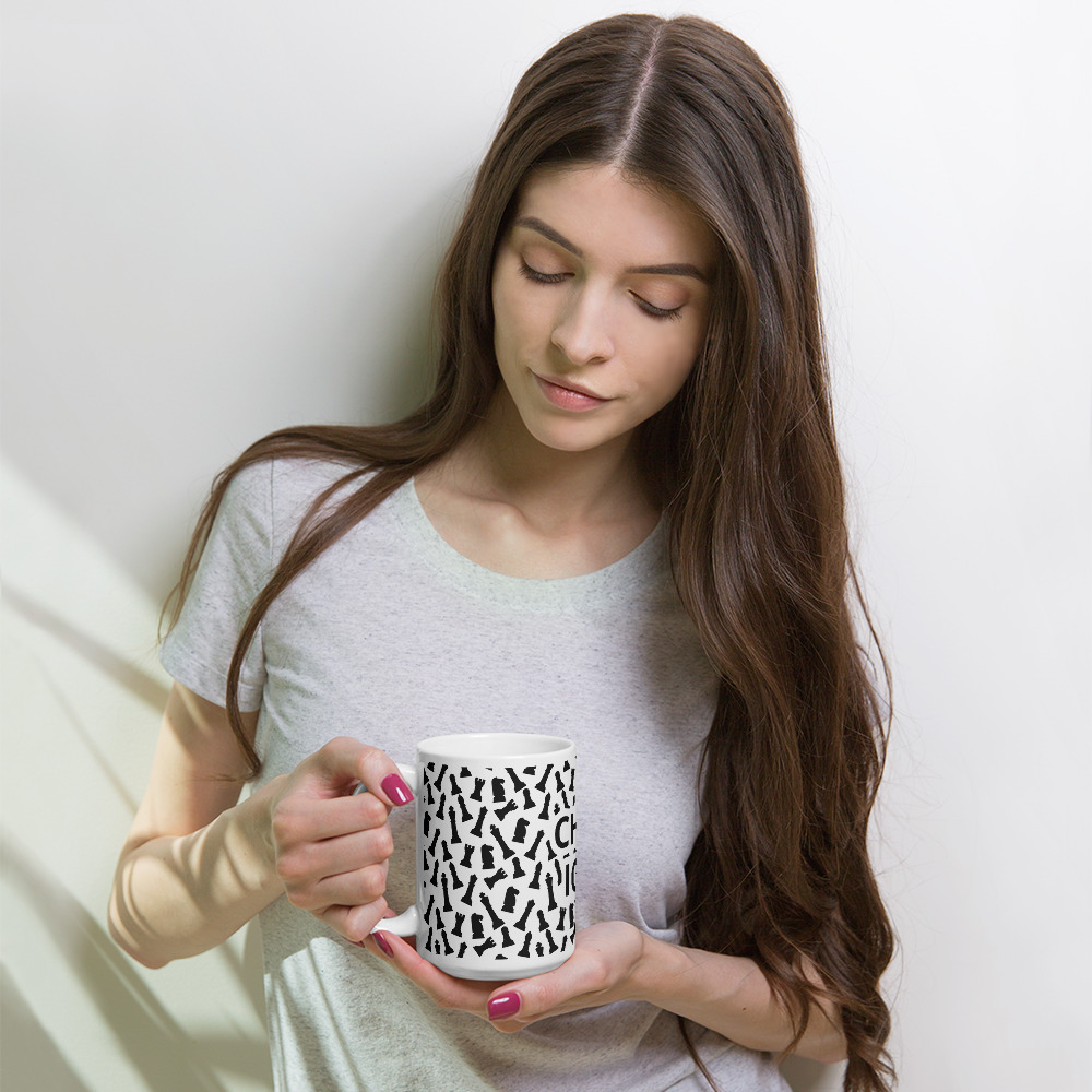 White Chess Icon Mug 15 oz
